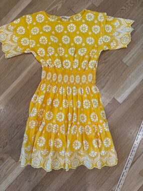 Yellow Floral Tory Burch Sz 8 dress